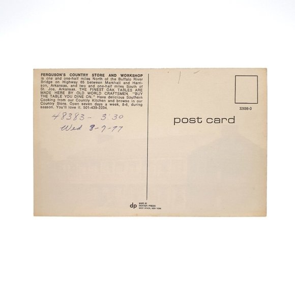 Vintage Postcard Fergusons Country Store And Workshop c1970s Hand Dated Arkansas - Picture 2 of 2